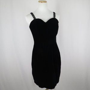 Vintage 90's De Laru black size 11/12 velvet dress